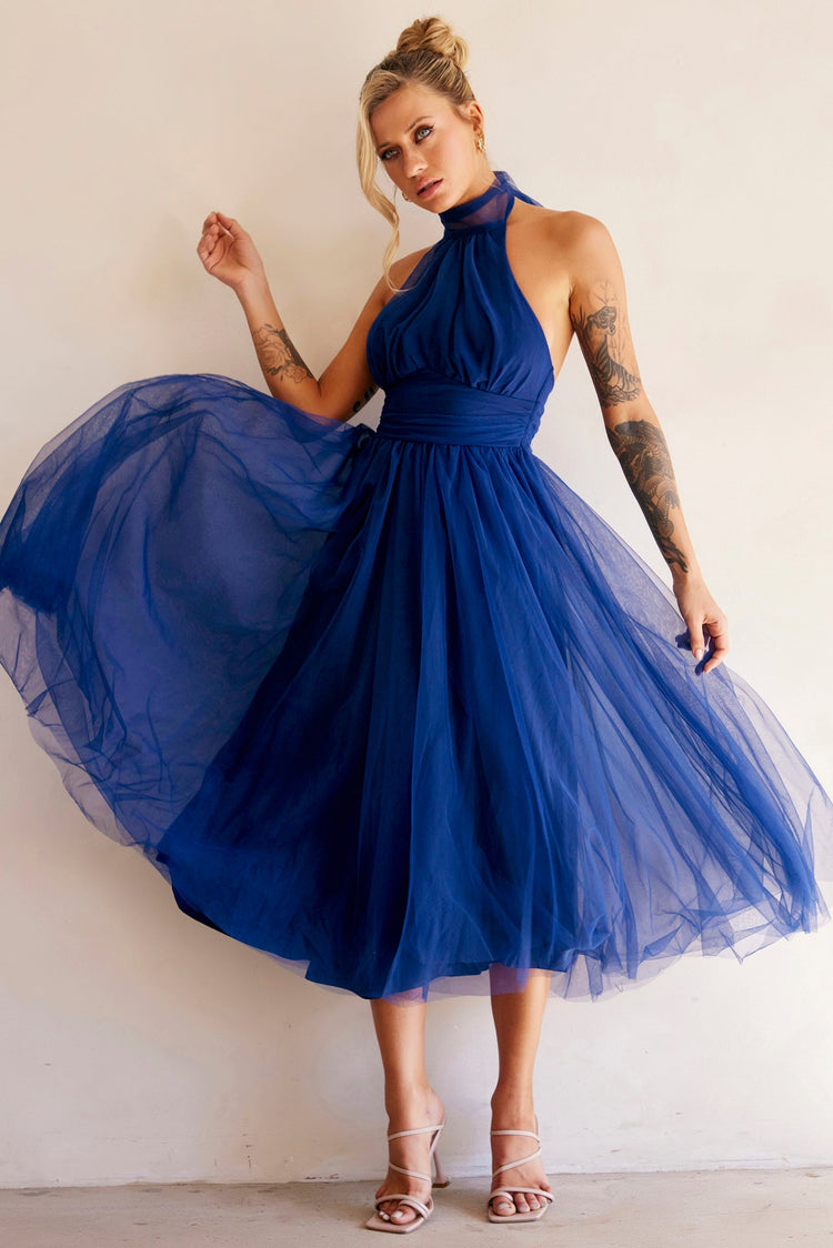 Her Statement Midi Dress - Navy for women