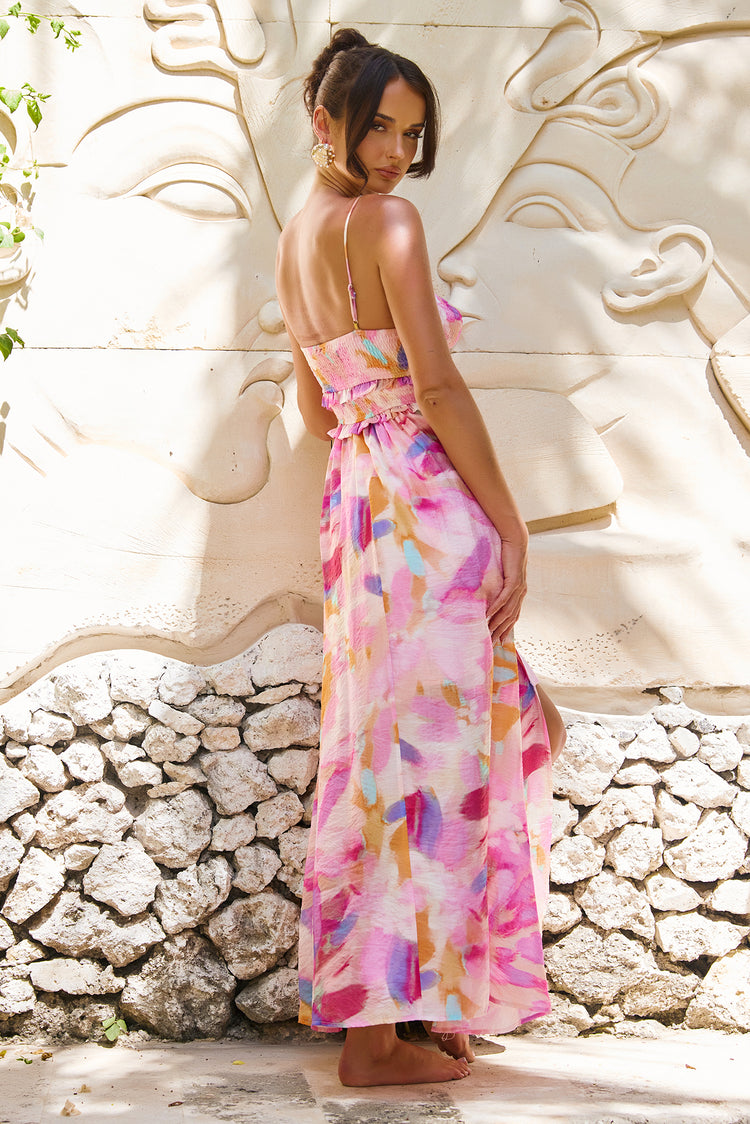 Holiday Hype Maxi Dress - Pink Multi for women