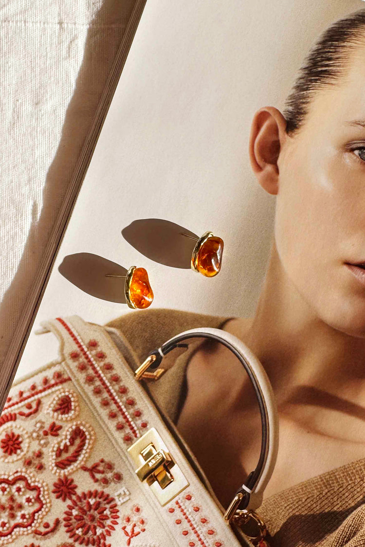 Honeyed Haze Earrings - Brown for women