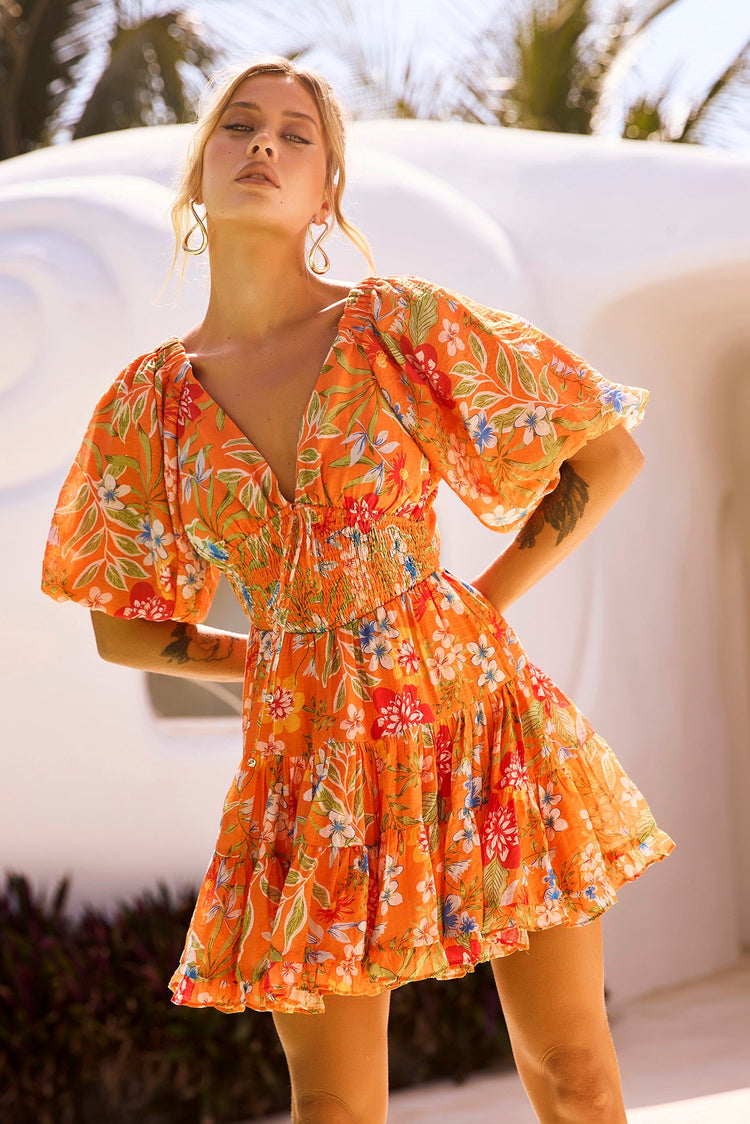 Hot Movement Mini Dress - Orange Multi for women