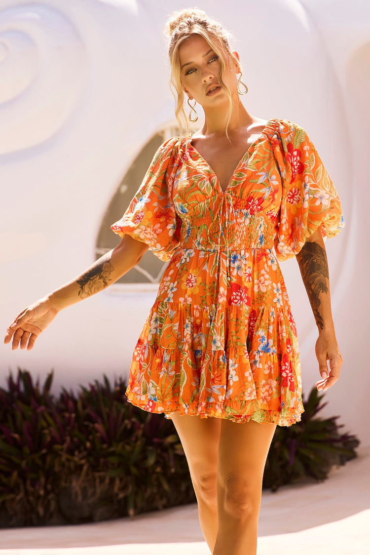 Hot Movement Mini Dress - Orange Multi for women