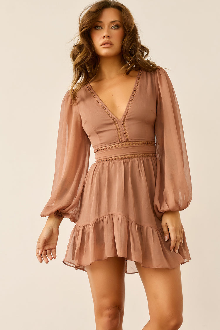 In Heaven Mini Dress - Chocolate for women