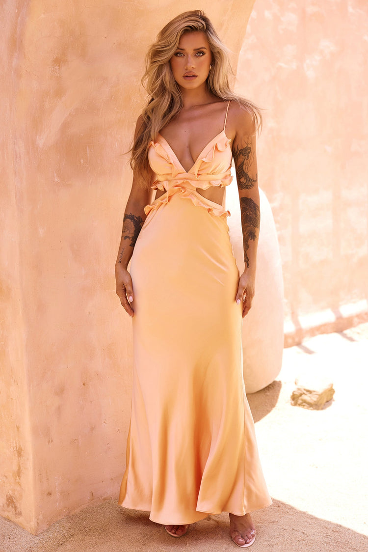 In Her Eyes Maxi Dress - Apricot for women