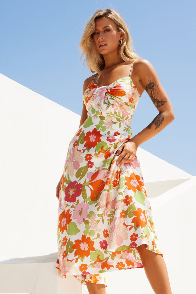 Jedda Midi Dress - Orange for women