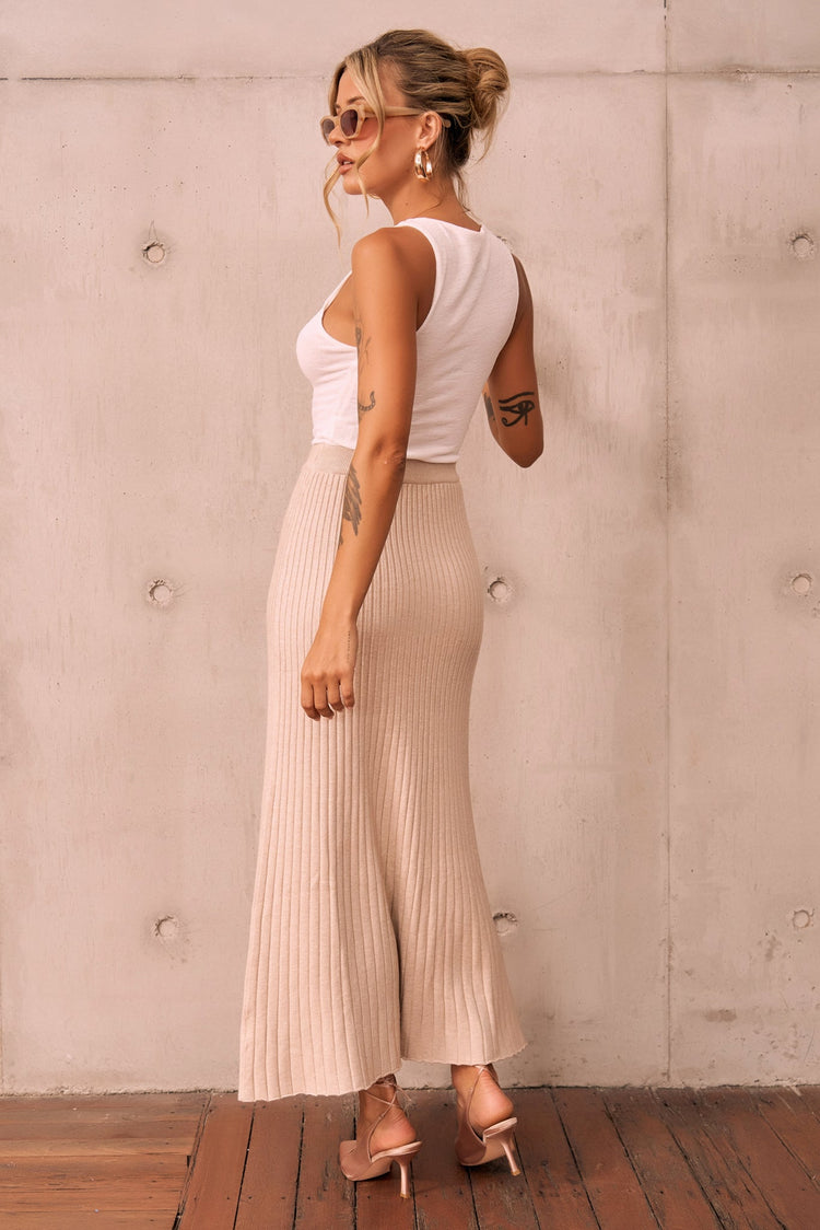 Join Us Knit Maxi Skirt - Sand for women