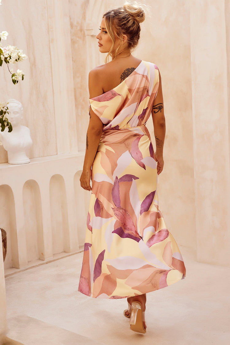 Late Matching Midi Dress - Rust Multi for women