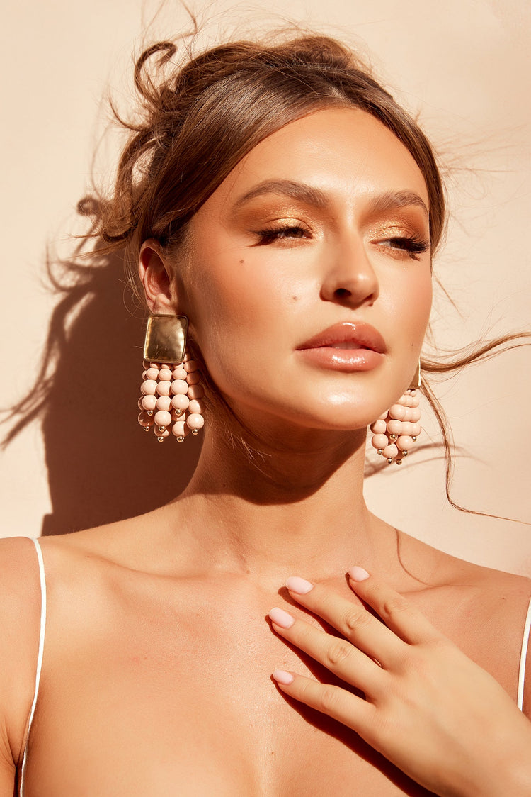 Layla Nude Earrings - Pink for women