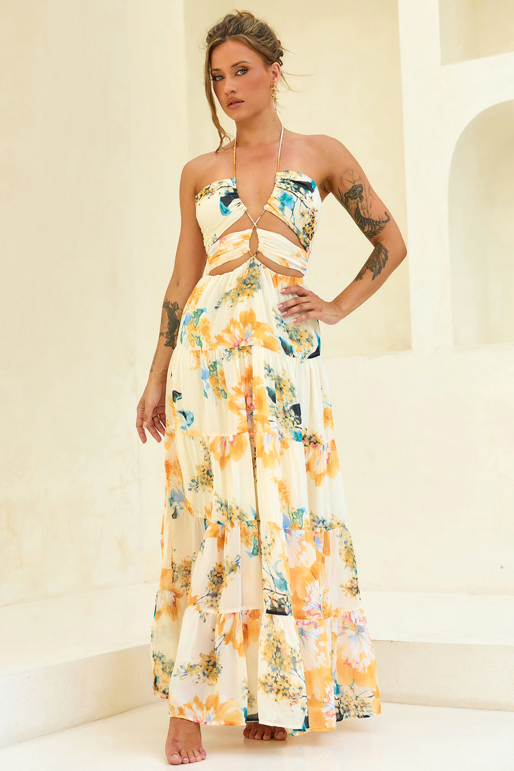 Like A Dream Maxi Dress - Beige for women