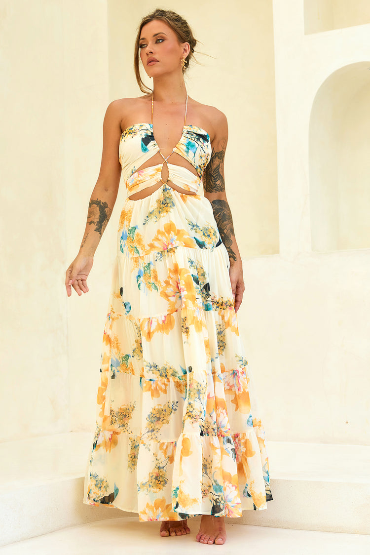 Like A Dream Maxi Dress - Beige for women
