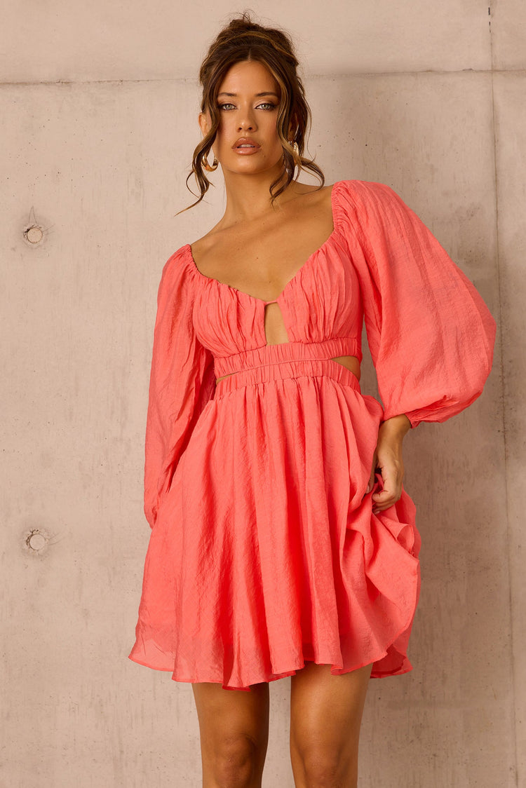 Like Honey Mini Dress - Coral for women