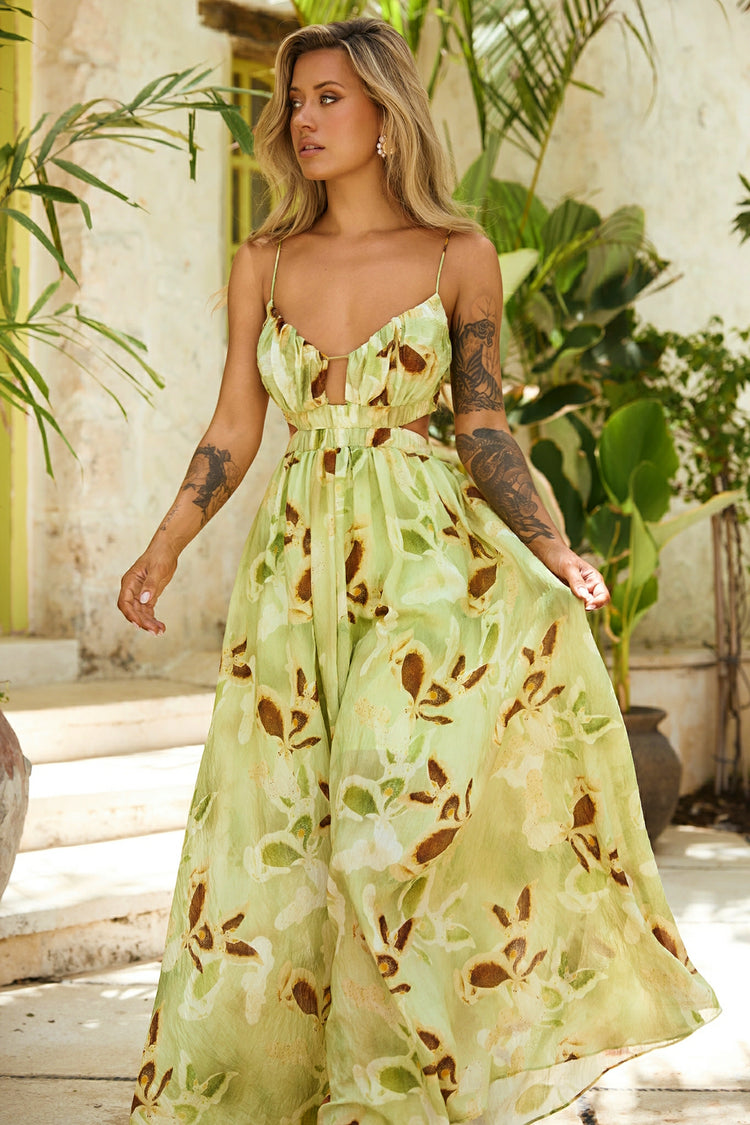 Lira Maxi Dress - Green Multi for women