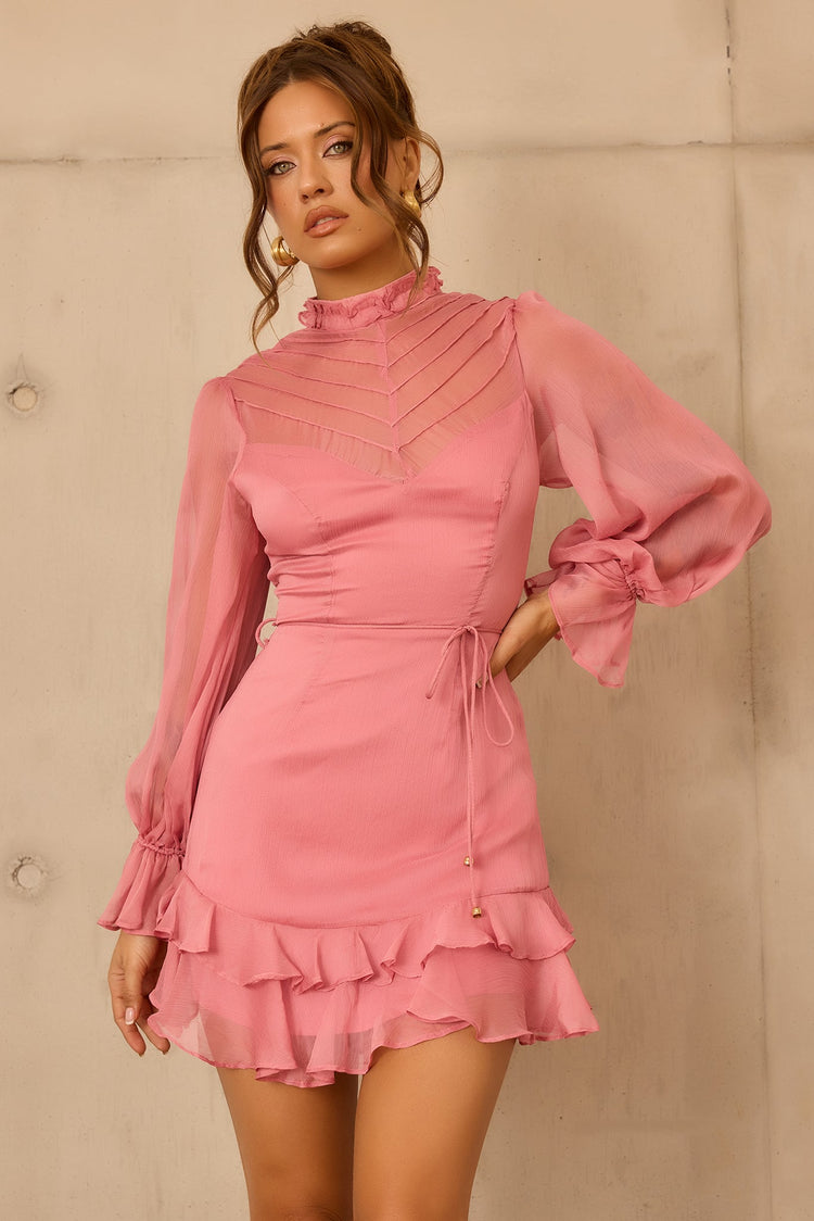 Look Into The Sun Mini Dress - Blush for women