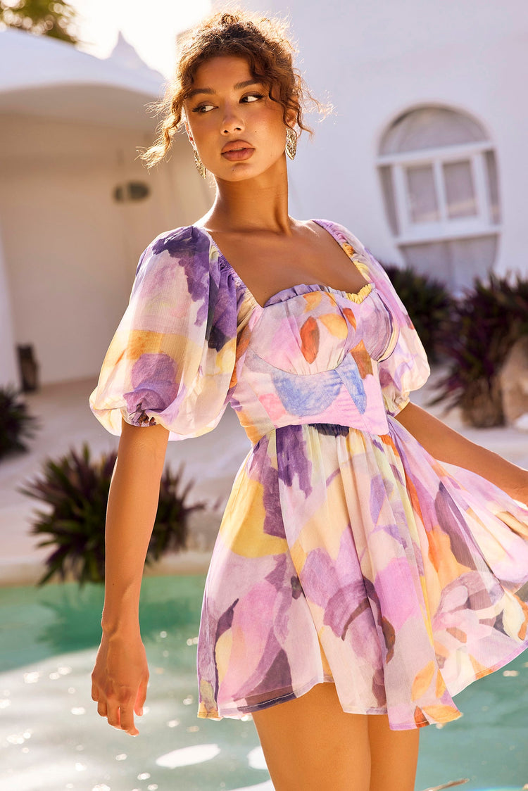 Look My Way Mini Dress - Purple Multi for women