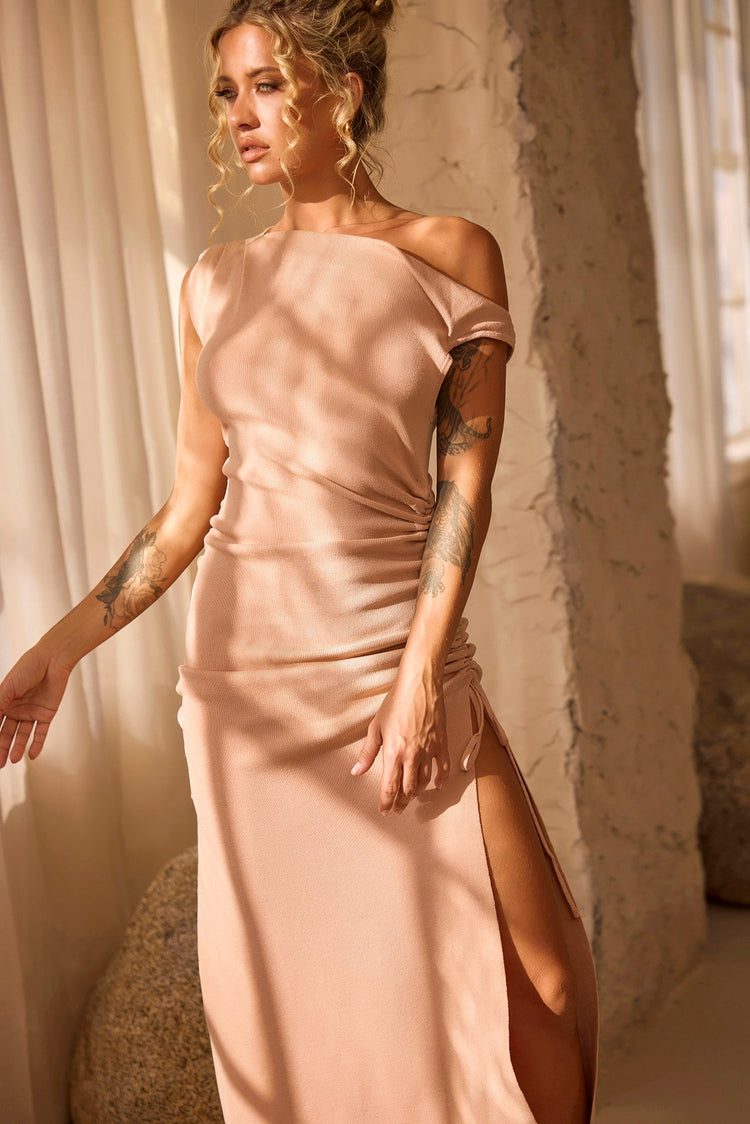 Loren Knit Midi Dress - Beige for women