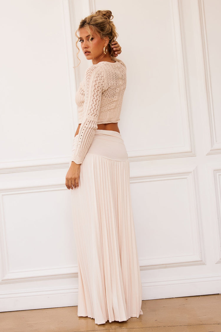 Lori Knit Crop Top - Cream for women