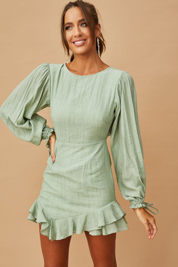 Lost Love Mini Dress - Sage for women