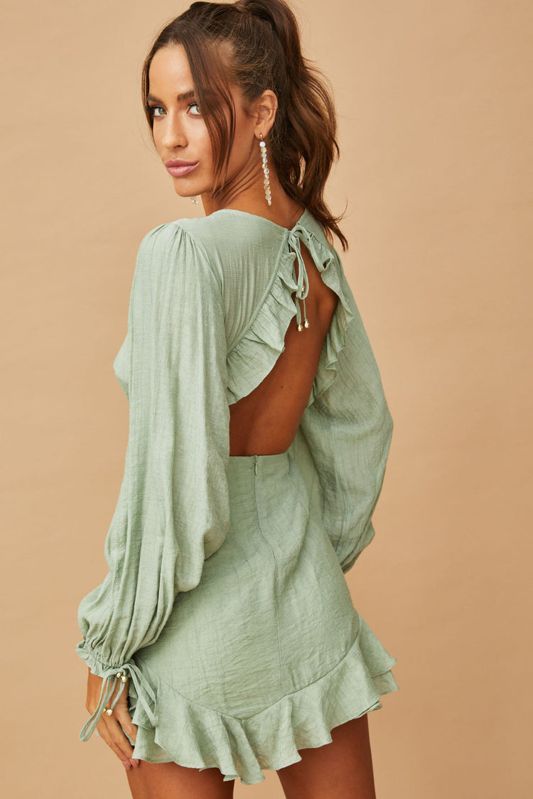 Lost Love Mini Dress - Sage for women
