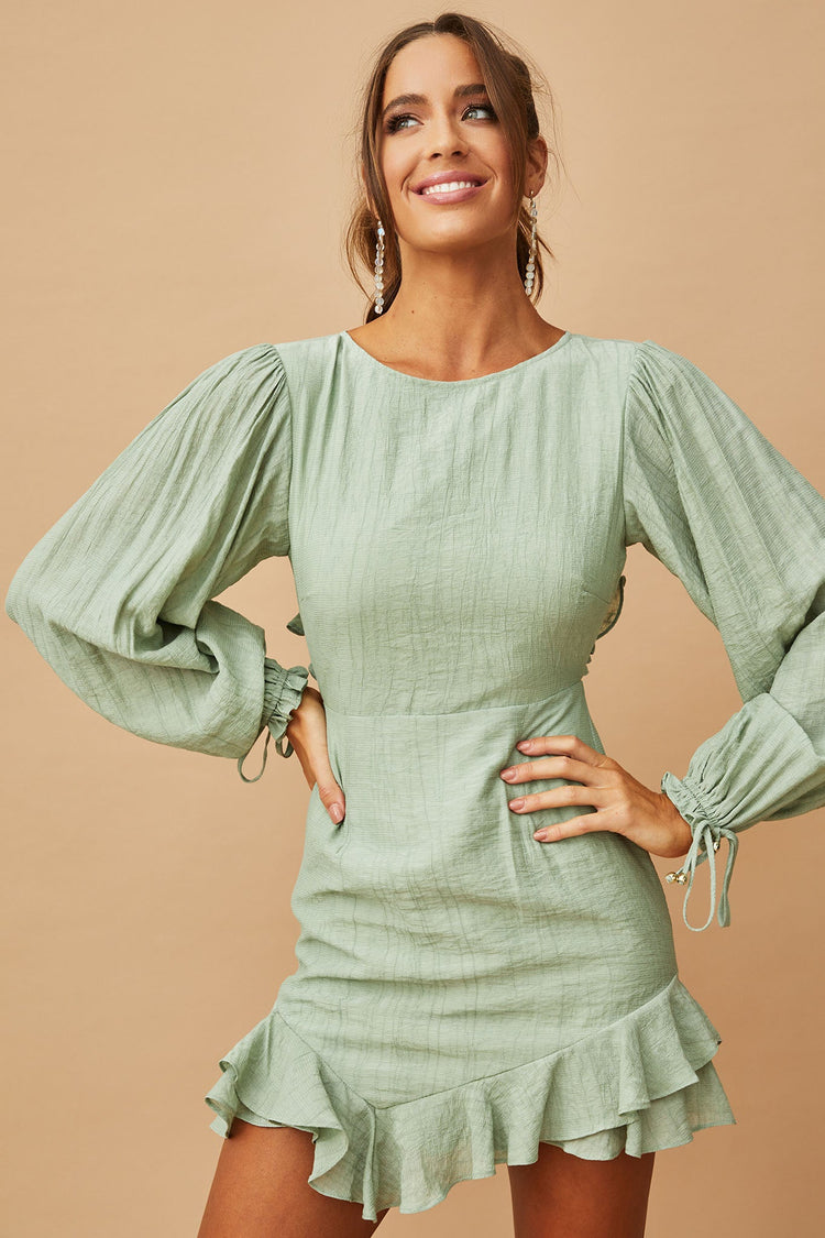 Lost Love Mini Dress - Sage for women