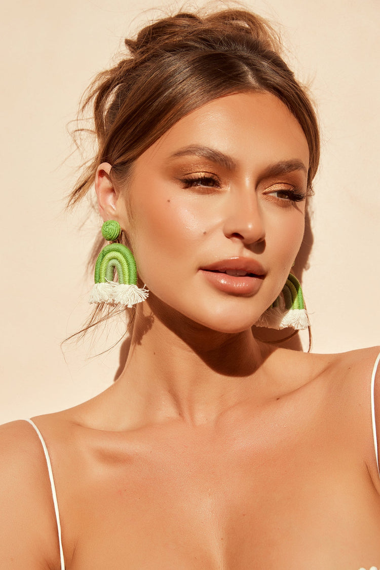Love Full Oasis Earrings - Green for women