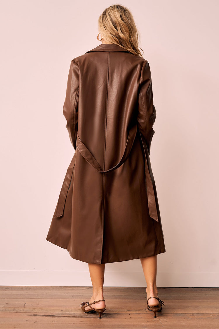 Luca Vegan Trench Coat - Brown for women