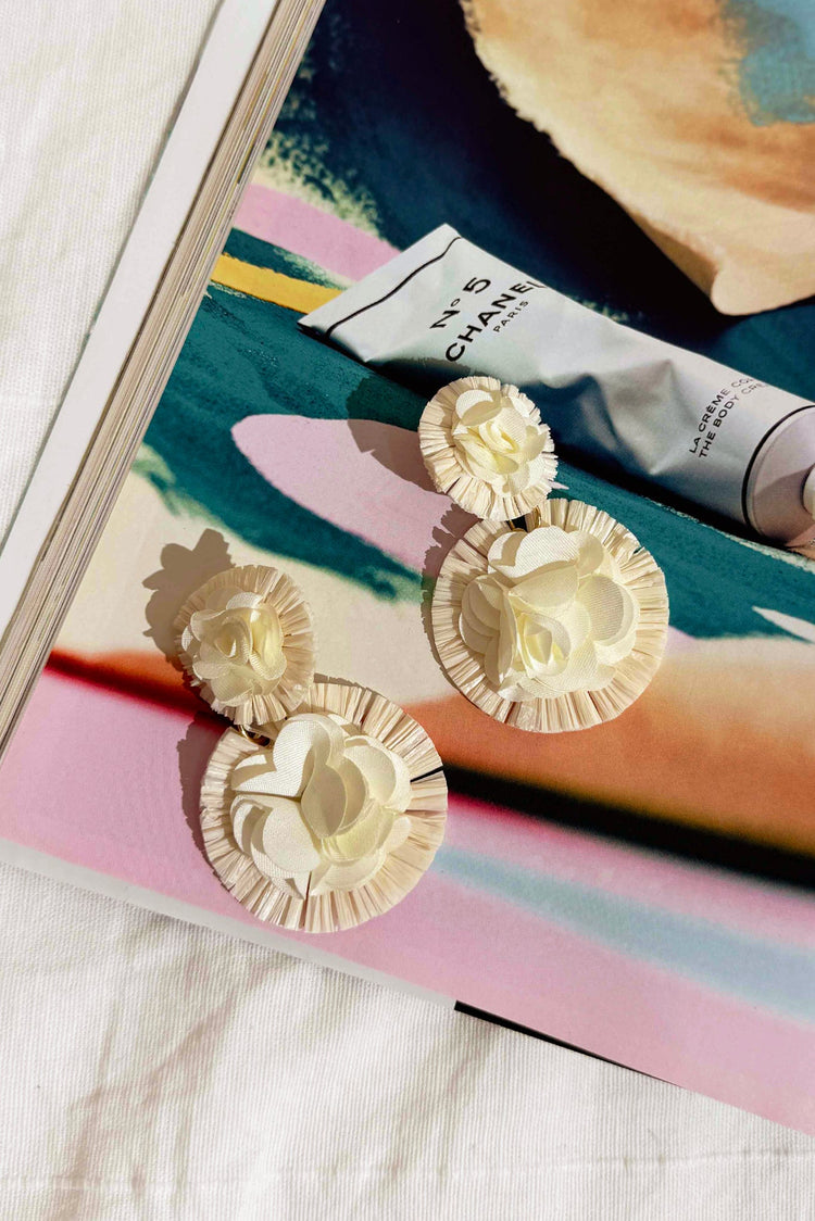Lush Petal Earrings - White for women