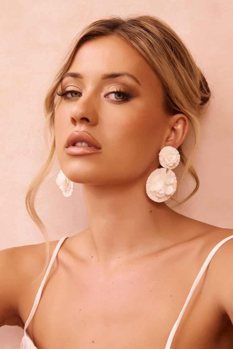 Lush Petal Earrings - White for women