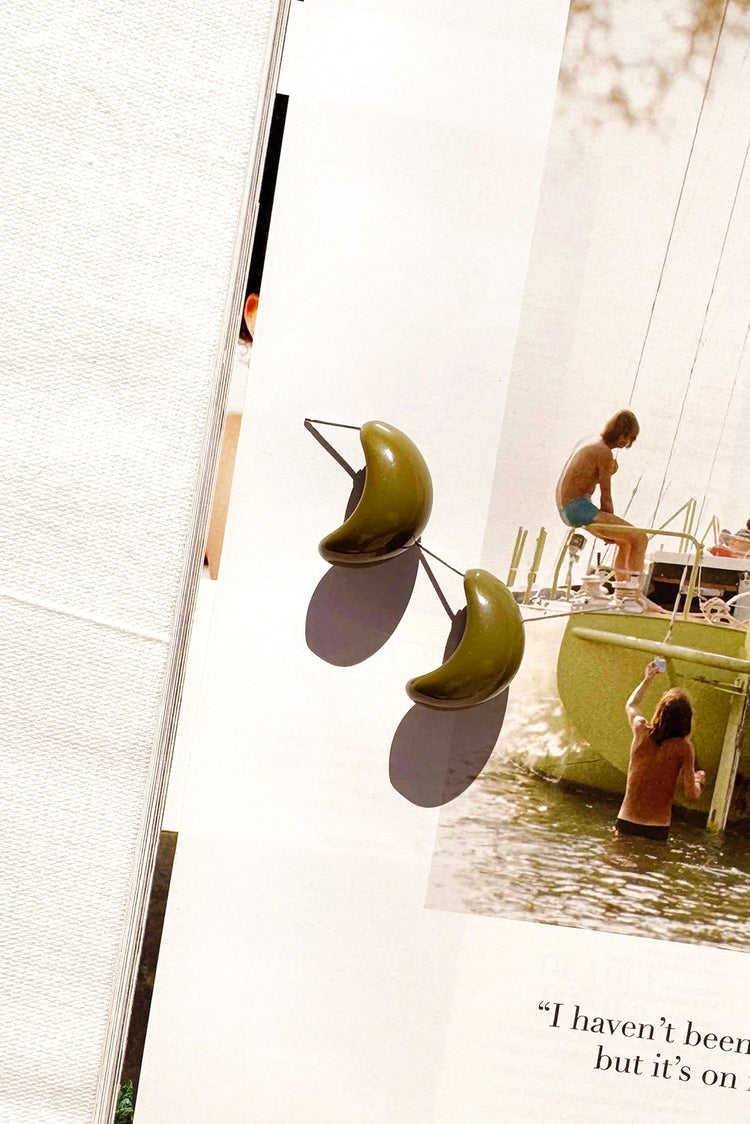 Lush Riviera Earrings - Olive for women