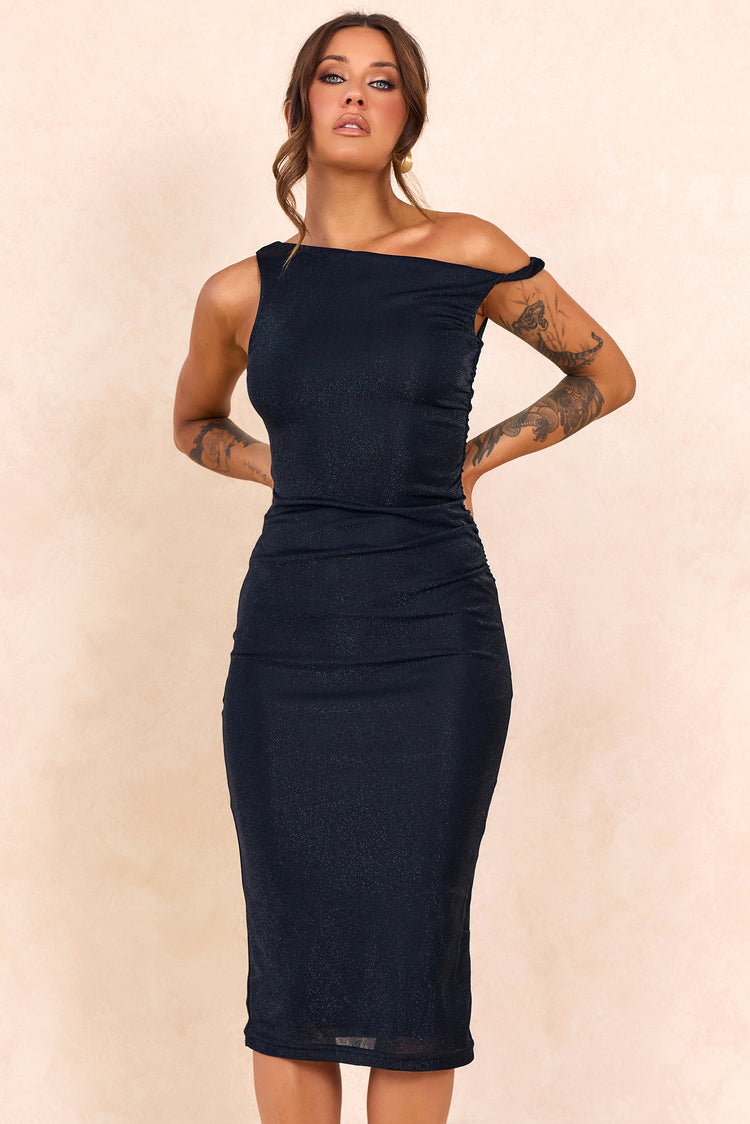Luxe Lovers Lurex Jersey Midi Dress - Black for women