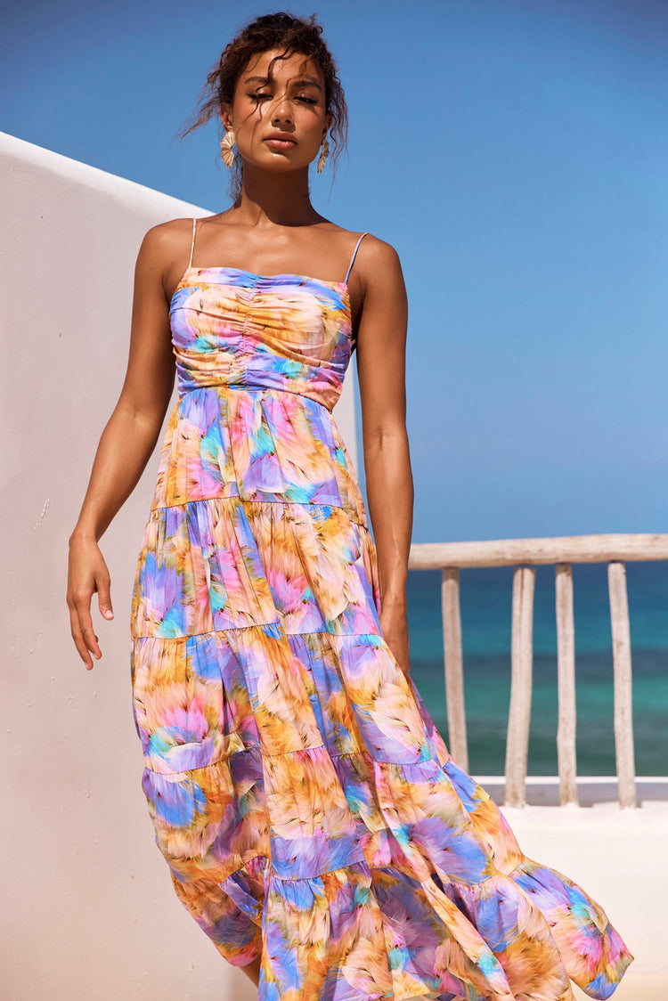 Magic Lifestyle Maxi Dress - Purple Multi for women