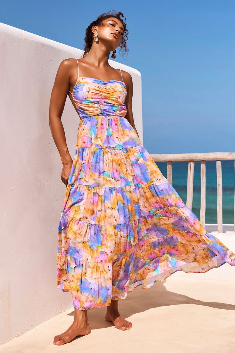 Magic Lifestyle Maxi Dress - Purple Multi for women