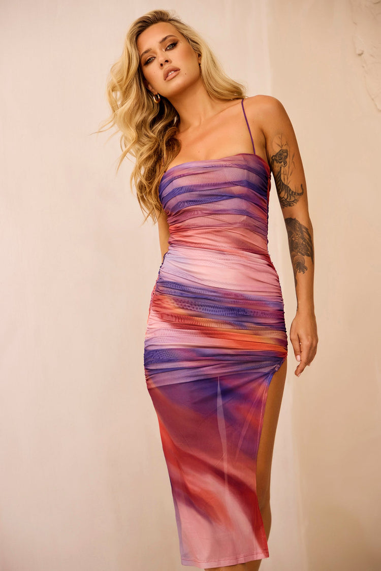 Magnolia Midi Dress - Orange Multi for women