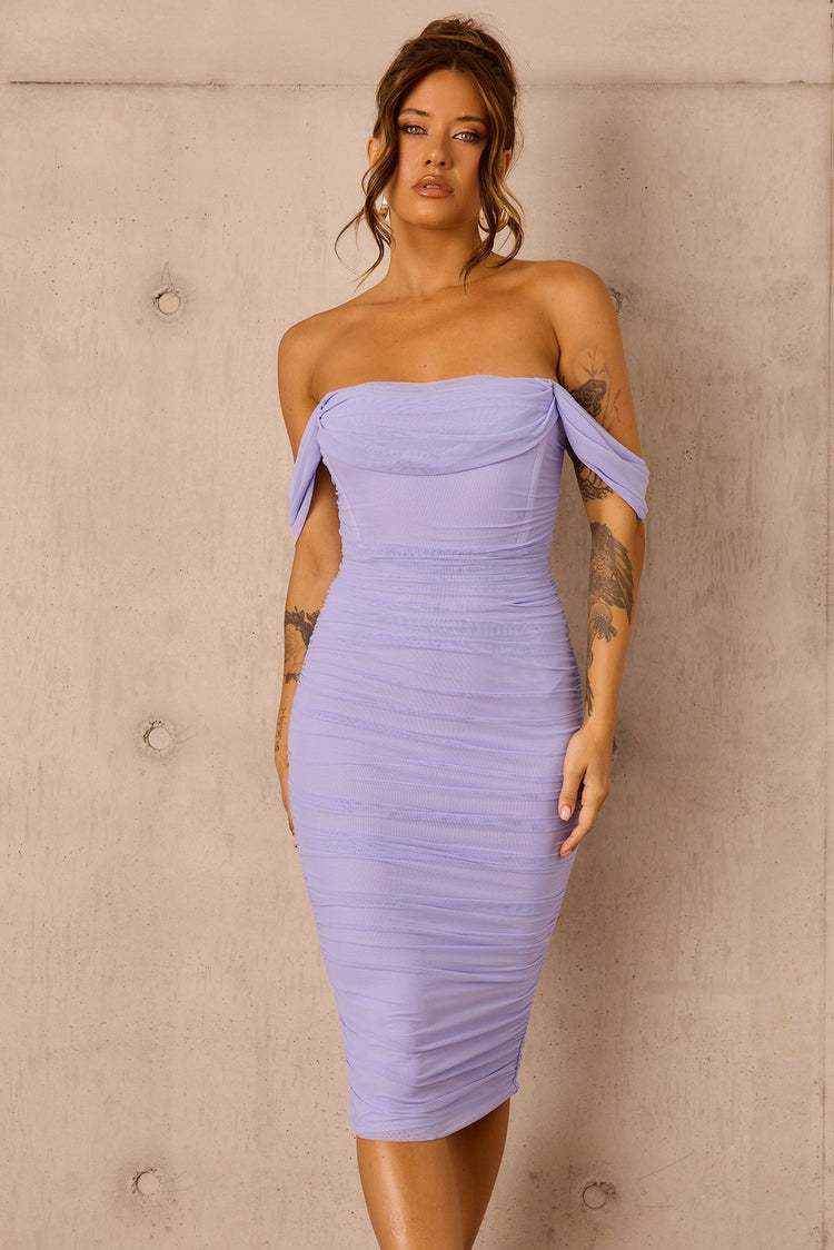 Main Character Mesh Midi Dress - Cornflower for women