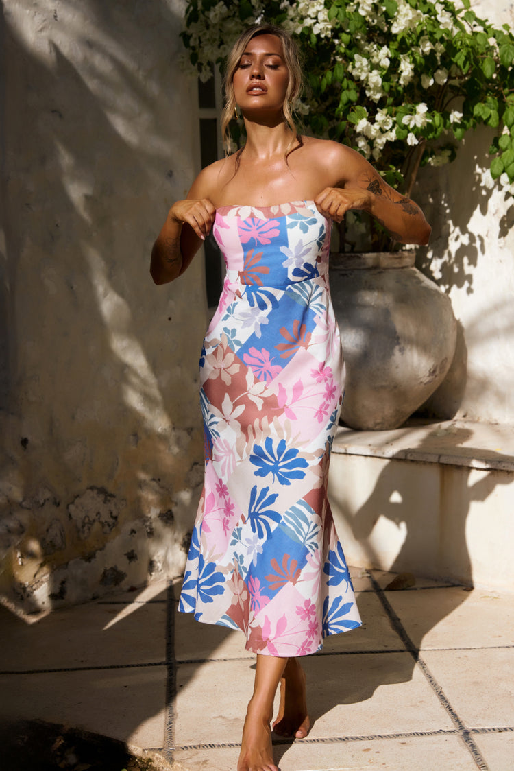 Malibu Surf Midi Dress - Multi for women
