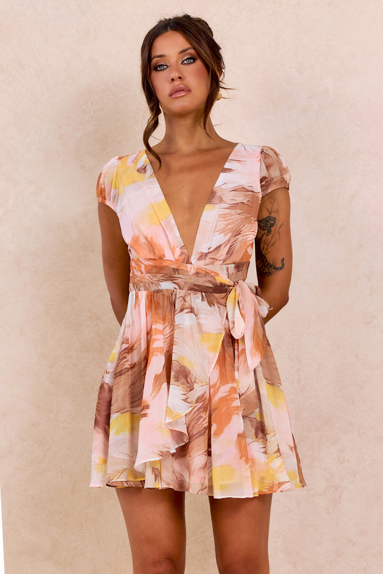 Marbella Mini Dress - Orange Multi for women