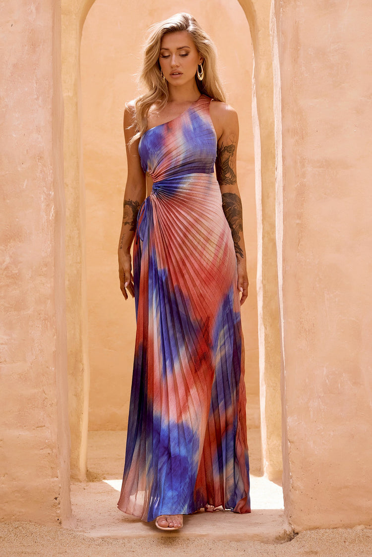 Meet Me In June Maxi Dress - Blue Multi for women