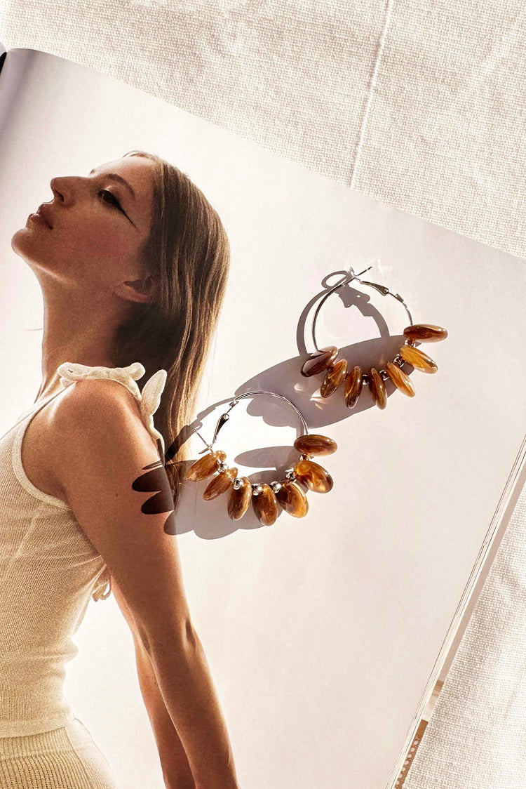 Molten Pebble Earrings - Brown for women