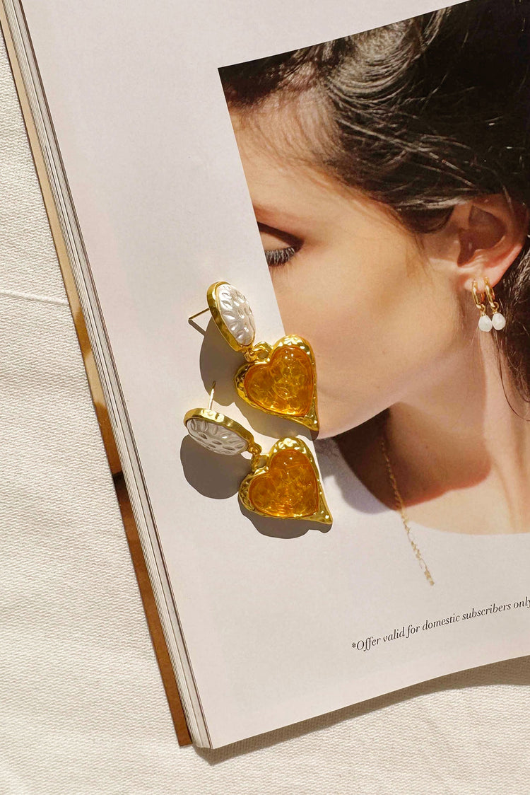 Monaco Sun Earrings - Yellow for women
