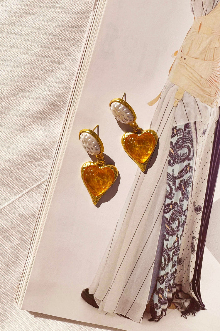 Monaco Sun Earrings - Yellow for women