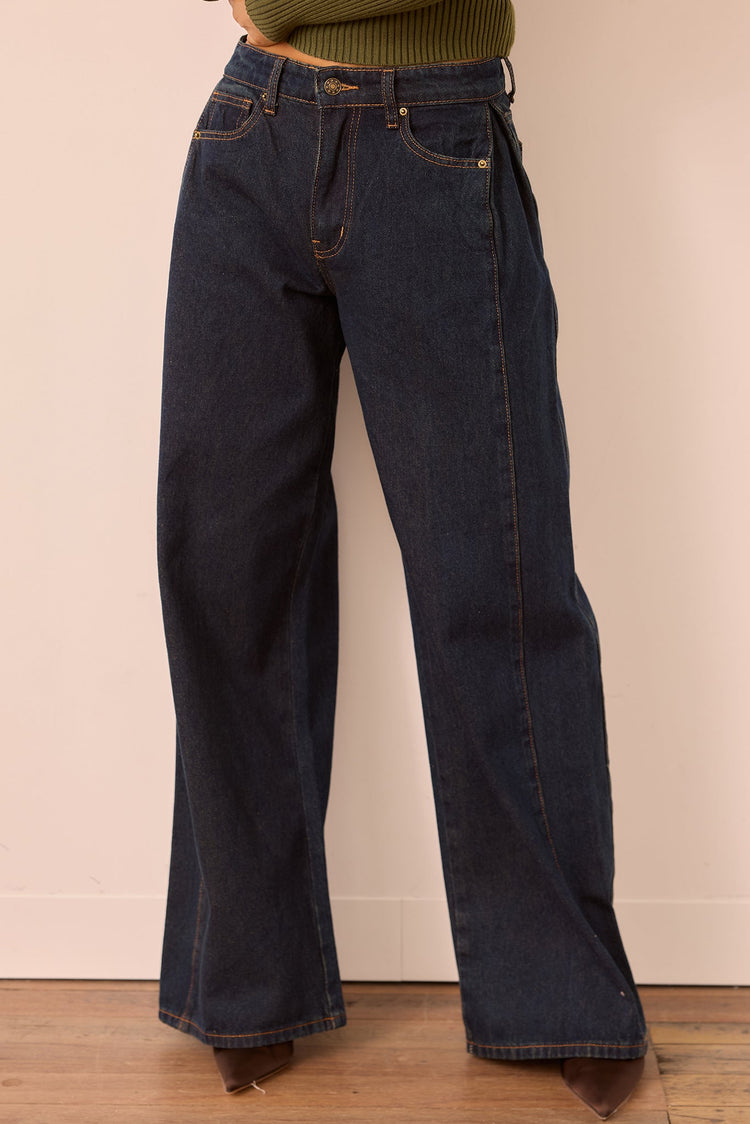 Monroe Vintage Denim Jeans - Denim Blue for women
