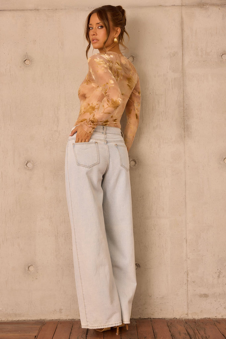 Monroe Vintage Denim Jeans - Light Blue for women