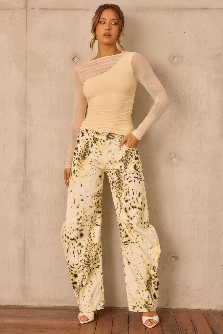 Montmartre Leopard Denim Jeans - Snow Leopard for women