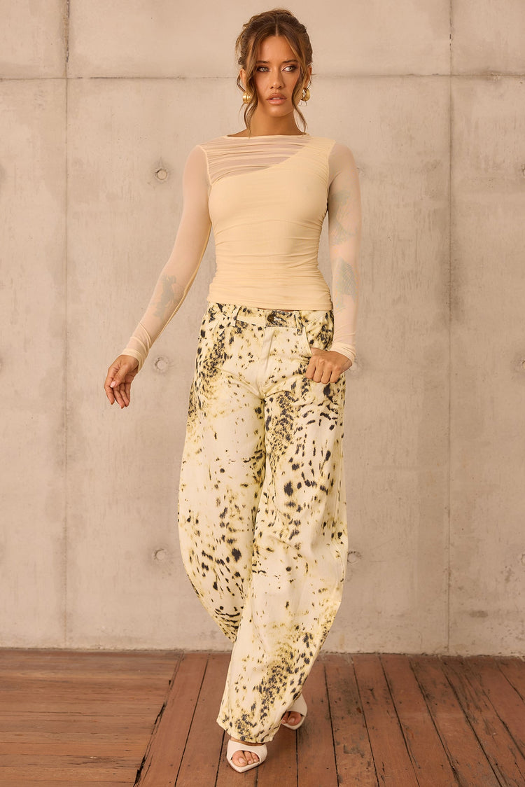 Montmartre Leopard Denim Jeans - Snow Leopard for women