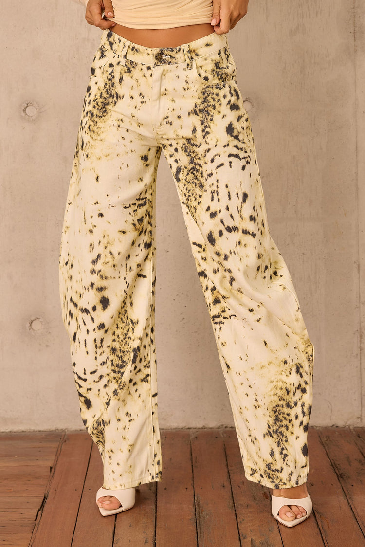 Montmartre Leopard Denim Jeans - Snow Leopard for women