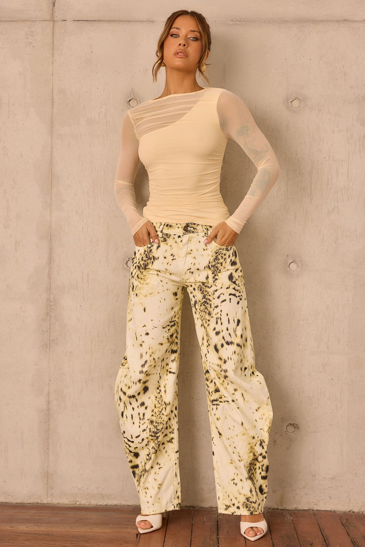 Montmartre Leopard Denim Jeans - Snow Leopard for women