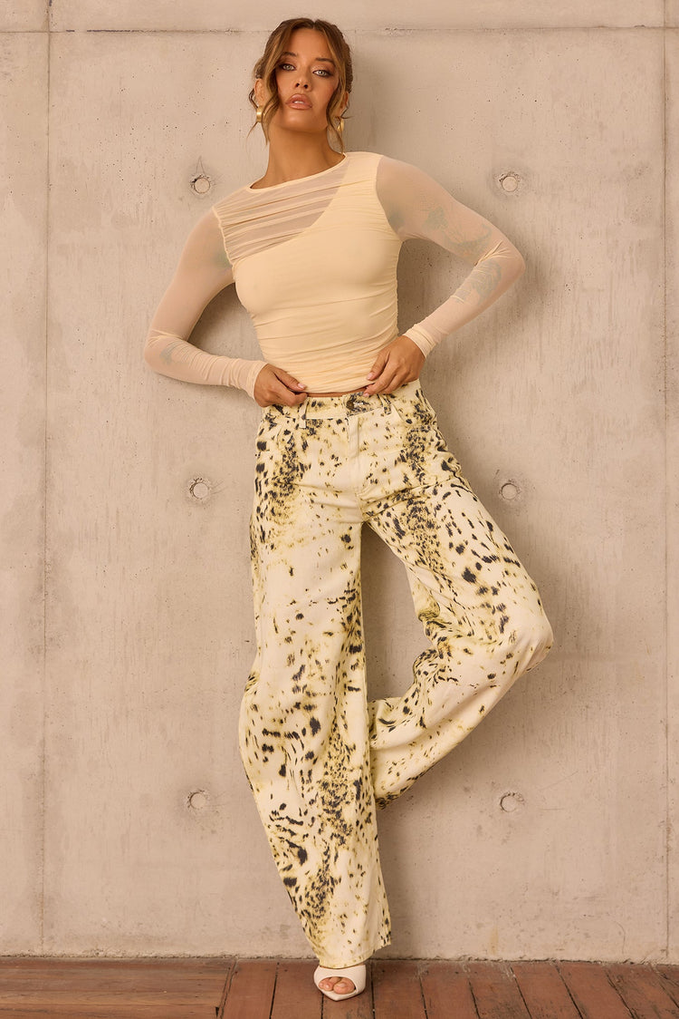 Montmartre Leopard Denim Jeans - Snow Leopard for women