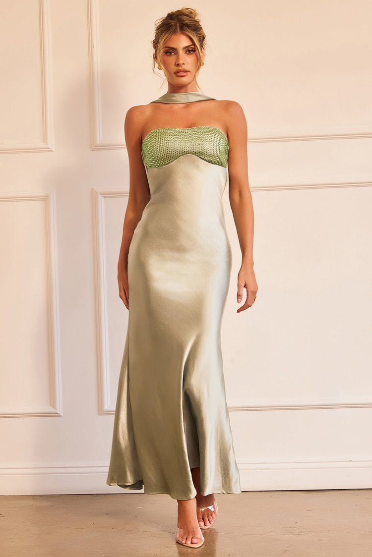 Moonlit Mirage Maxi Dress - Sage for women