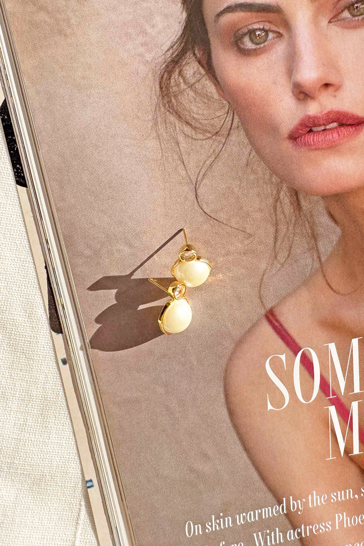 Moonrise Melody Earrings - White for women
