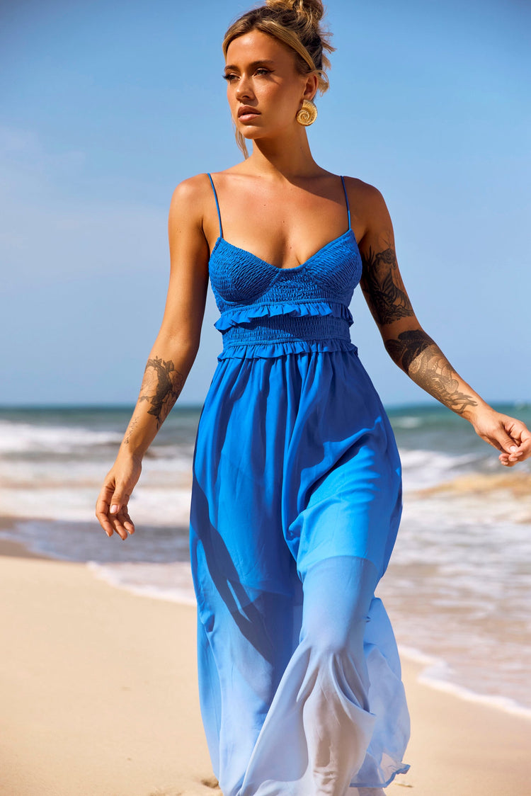 Moonscapes Maxi Dress - Blue Multi for women