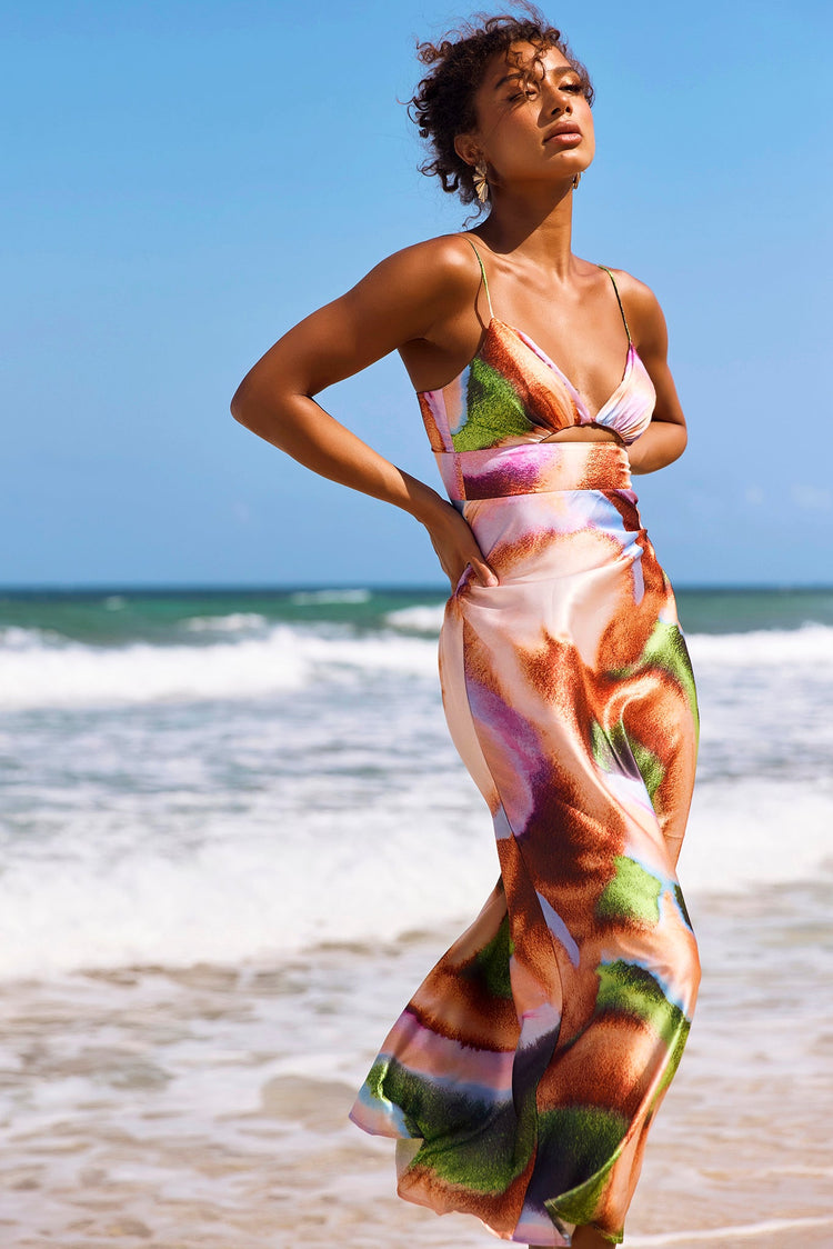 Name Me Maxi Dress - Orange Multi for women