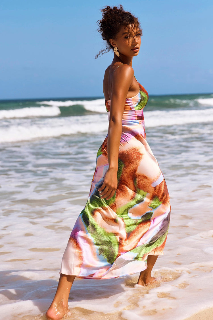 Name Me Maxi Dress - Orange Multi for women